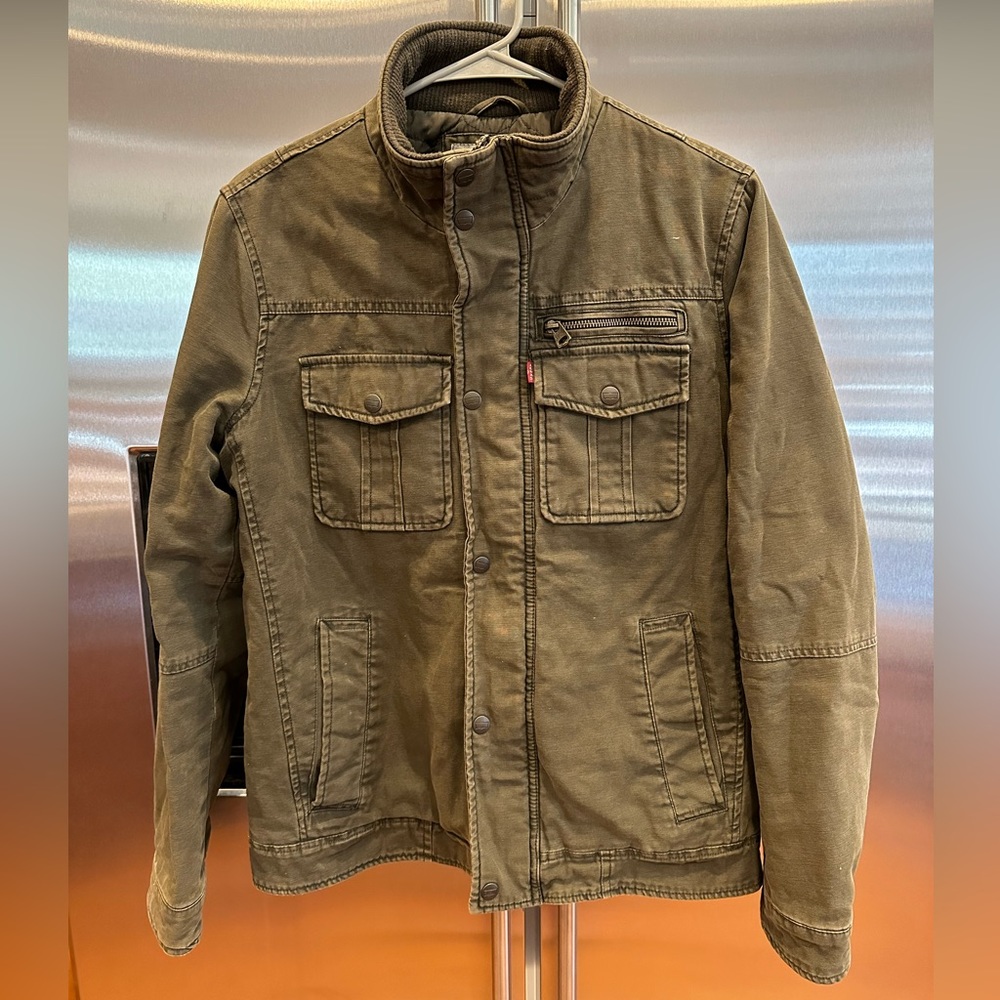Levi’s Men’s Cotton Zipper Olive Jacket Size S